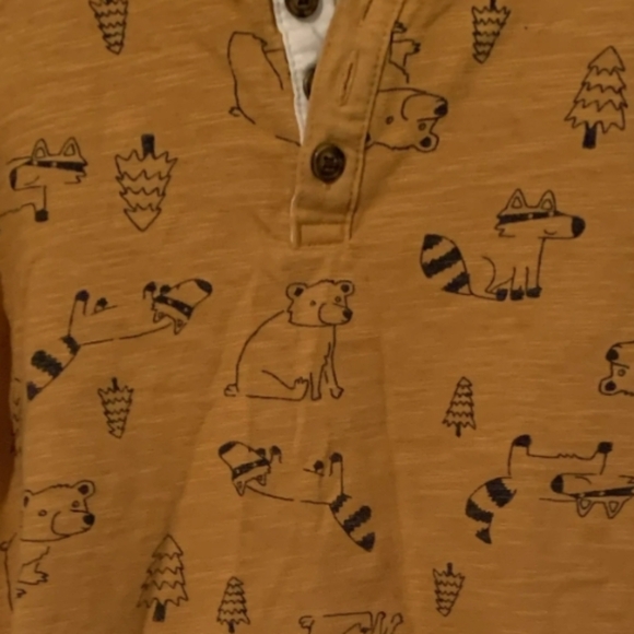 Carter's Mustard Animal Print Long Sleeve Tee - Picture 2 of 2